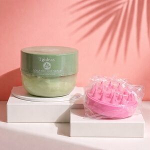 Tgideas Scalp Sea Salt Scrub Oil Control and Dandruff Remover + scalp massager